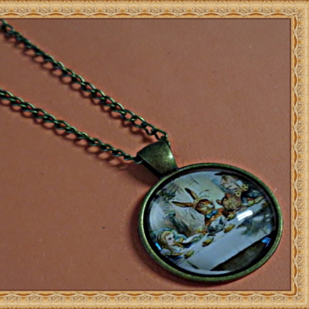 Antique Alice In Wonderland Inspired Necklace